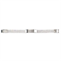 2pk -Stainless Steel Clear Stone Bracelet-7.5" (Pack of 2)