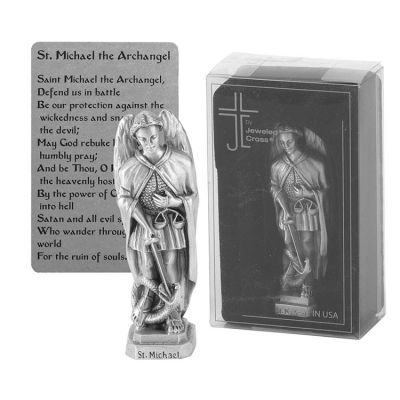 Tabletop Figurine 3.5 Inch Pewter St. Michael - 603799111454 - FIG-1