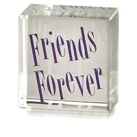 Tabletop Glass Plaque 1x1 Inch Friends Pack of 3