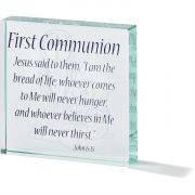 Tabletop Glass Plaque 3.75x3.75 First Communion Pack of 2
