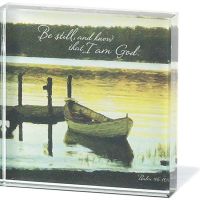 Tabletop Glass Plaque 3x3 inch Be Still & Know Pack of 3