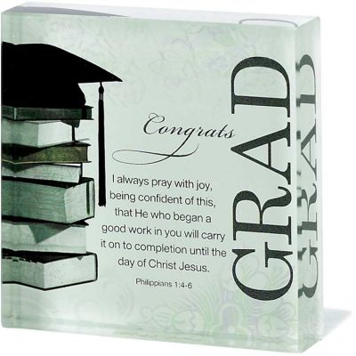 Tabletop Glass Plaque 3x3 Inch Congrats Grad Pack of 3 - 603799538855 - CMG-5638