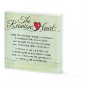 Tabletop Glass Plaque 3x3 Inch Reunion Heart Pack of 2
