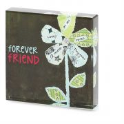 Tabletop Glass Plaque 3x3In A Friend Loves Proverbs 17:17, 3pk