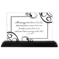Tabletop Plaque Glass/Metal Marriage Pack of 2