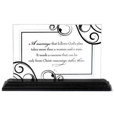 Tabletop Plaque Glass/Metal Marriage Pack of 2 - 603799385527 - PLQTTG-10