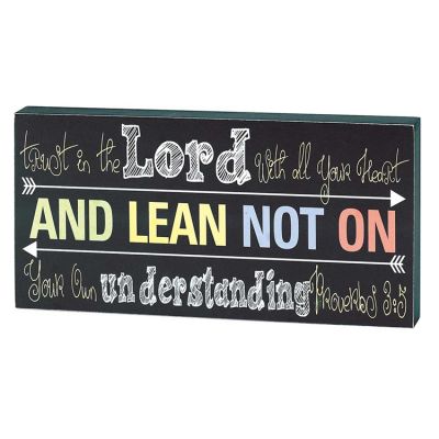 Tabletop Plaque MDF Trust In The Lord Proverbs 3:5 (Pack of 2) - 603799008457 - PLQTTW-45