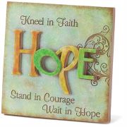 Tabletop Plaque Resin 5.5x5.5 Hope Pack of 2