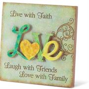 Tabletop Plaque Resin 5.5x5.5 Love Pack of 2