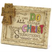 Tabletop Plaque Resin 7x5.25 Inch I Can Do All Things 2pk
