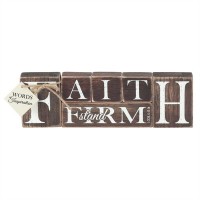 2pk -Tabletop Word Wood 9.75x3.5 Inch Faith-Stand Firm (Pack of 2)