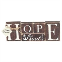 2pk -Tabletop Word Wood 9.75x3.5 Inch Hope Anchors the Soul (Pack of 2)