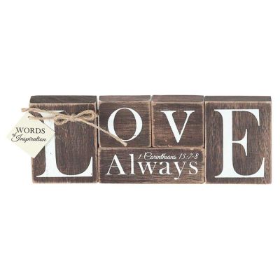 Tabletop Word Wood 9.75x3.5 Inch Love Always (Pack of 2) - 603799086226 - BLOCKWRD-3
