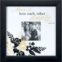 Wall Art Above All Love Black Frame Photo Opening 4 x4in.
