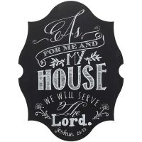 Wall Art Chalkboard As For Me And My House, We Will Serve The Lord