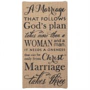 Wall Plaque A Marriage That Follow God's Plan 9.5 x 18"