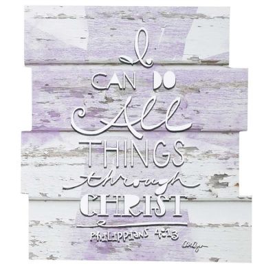 Wall Plaque-MDF-10x11 Inch I Can Do All Things Philippians 4:13, 2pk - 603799221610 - PLQWW-112