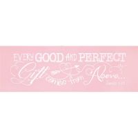 Wall Plaque MDF Every Good & Perfect Gift Pink 2pk
