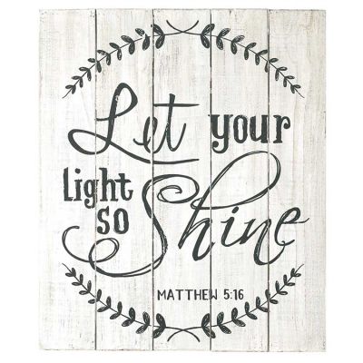 Wall Wood Plaque 16x19 Inch Let Your Light So Shine Matthew 5:16 - 603799208932 - PLKWW-10