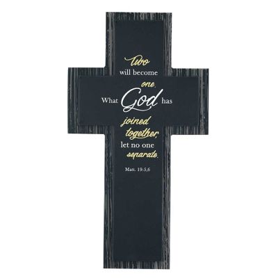Wood Wall Cross Plaque Joined Together Let No One Separate 2pk - 603799583275 - PLKWW-101