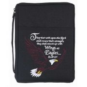 X-large Black Wings As Eagles Embroidery Bible Cover