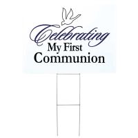 Yard Sign Celebrating My First Communion John 6:35 Pack of 3