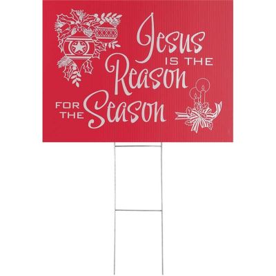Yard Sign Jesus Is The Reason Pack of 3 - 603799530064 - CHSIGN-501