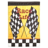 2pk -Flag Race Life Polyester 29x42 - (Pack of 2)