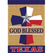 2pk -Flag God Blessed Texas Burlap 29x42 - (Pack of 2)