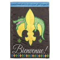 2pk -Flag Bienvenue Alligator Polyester 29x42 - (Pack of 2)