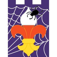 2pk -Flag Halloween Fleur-De-Lis Spider 29x42 - (Pack of 2)