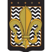 2pk -Flag Black Gold Chevron Polyester 29x42 - (Pack of 2)