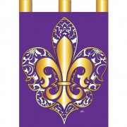 2pk -Flag Fleur-De-Lis Purple Gold 29x42 - (Pack of 2)
