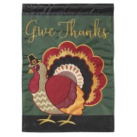 2pk -Flag Turkey Give Thanks 29x42 - (Pack of 2)