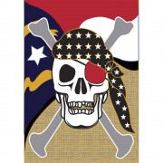 2pk -Flag North Carolina Skull Burlap 29x42 - (Pack of 2) 2pk -Flag North Carolina Skull Burlap 29x42 - (Pack of 2)