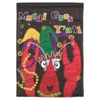 2pk -Flag Mardi Gras Yall Crawfish 29x42 - (Pack of 2)