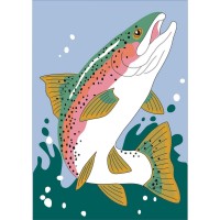 2pk -Flag Trout Polyester 29x42 - (Pack of 2)
