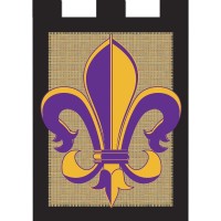 2pk -Flag Purple Gold Burlap Polyester 29x42 - (Pack of 2)