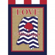 2pk -Flag Love Mississippi Burlap 29x42 - (Pack of 2)