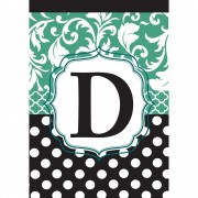 2pk -Flag Monogram-D Black Aqua 13x18 - (Pack of 2) 2pk -Flag Monogram-D Black Aqua 13x18 - (Pack of 2)