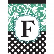2pk -Flag Monogram-F Black Aqua 13x18 - (Pack of 2) 2pk -Flag Monogram-F Black Aqua 13x18 - (Pack of 2)