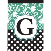 2pk -Flag Monogram-G Black Aqua 13x18 - (Pack of 2) 2pk -Flag Monogram-G Black Aqua 13x18 - (Pack of 2)