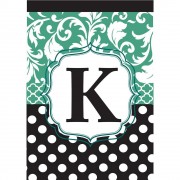 2pk -Flag Monogram-K Black Aqua 13x18 - (Pack of 2) 2pk -Flag Monogram-K Black Aqua 13x18 - (Pack of 2)