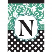 2pk -Flag Monogram-N Black Aqua 13x18 - (Pack of 2) 2pk -Flag Monogram-N Black Aqua 13x18 - (Pack of 2)