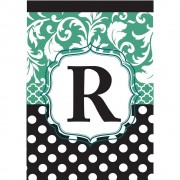 2pk -Flag Monogram-R Black Aqua 13x18 - (Pack of 2) 2pk -Flag Monogram-R Black Aqua 13x18 - (Pack of 2)