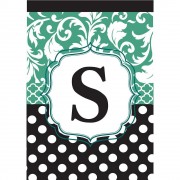 2pk -Flag Monogram-S Black Aqua 13x18 - (Pack of 2) 2pk -Flag Monogram-S Black Aqua 13x18 - (Pack of 2)