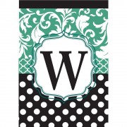 2pk -Flag Monogram-W Black Aqua 13x18 - (Pack of 2) 2pk -Flag Monogram-W Black Aqua 13x18 - (Pack of 2)