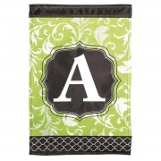 2pk -Flag Monogram-A Green Black 13x18 - (Pack of 2)