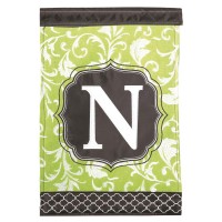 2pk -Flag Monogram-N Green Black 13x18 - (Pack of 2) 2pk -Flag Monogram-N Green Black 13x18 - (Pack of 2)