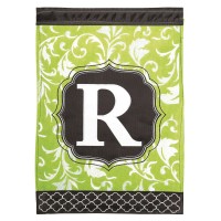 2pk -Flag Monogram-R Green Black 13x18 - (Pack of 2) 2pk -Flag Monogram-R Green Black 13x18 - (Pack of 2)